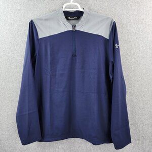 Under Armour 1/4 Zip Pullover Mens Medium Blue Loose Triumph Cage Jacket Coach
